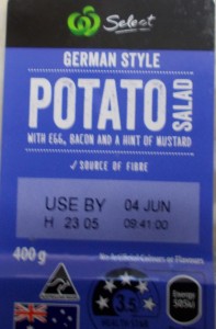 Australien: Kartoffelsalat "Deutscher Art". Wäre in Deutschland kein Verkaufsschlager