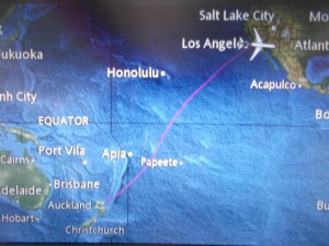 Auch "Air New Zealand" bietet Monitore mit Karten zum Streckenverlauf im Flugzeug an