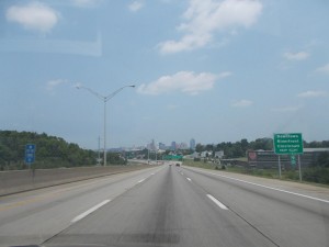 Blick auf die Skyline Cincinnatis