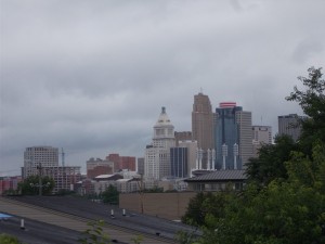 Ein letzter Blick auf die Skyline Cincinnatis
