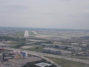 Blick auf den O'Hare Flughafen in Chicago